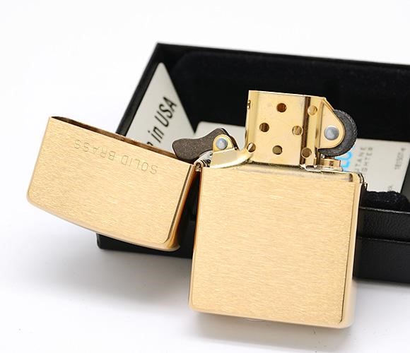 ZIPPO ĐỒNG VÀNG XƯỚC VÂN NGANG – BRUSHED BRASS 204B
