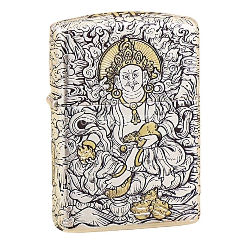 zippo-two-tone-silver-plated-god-of-wealth-od13 zippo-two-tone-silver-plated-god-of-wealth-od13
