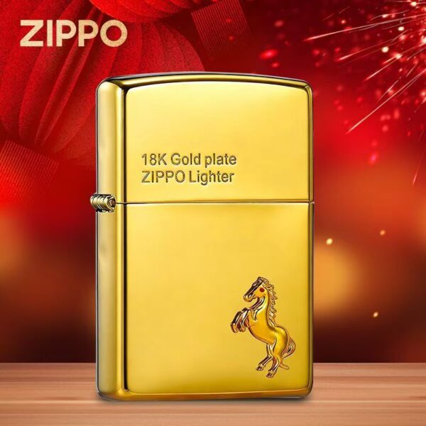 Zippo 18K Gold-plated Horse - 18KHorsE