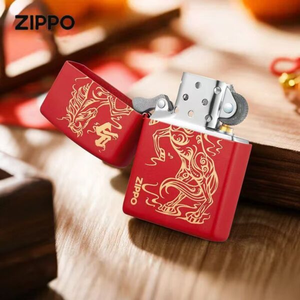 Zippo Deep Carved Auspicious Horse Red matte - 233HORSE 1 Zippo Deep Carved Auspicious Horse Red matte - 233HORSE 1