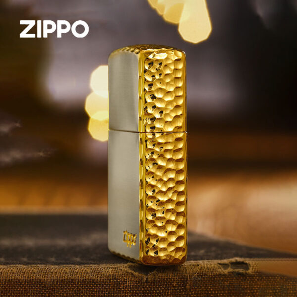 Zippo Gold-plated Hammer Edge with Logo Zippo - OD52 1 Zippo Gold-plated Hammer Edge with Logo Zippo - OD52 1