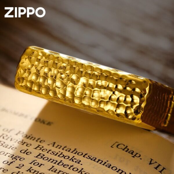 Zippo Gold-plated Hammer Edge with Logo Zippo - OD52 4 Zippo Gold-plated Hammer Edge with Logo Zippo - OD52 4