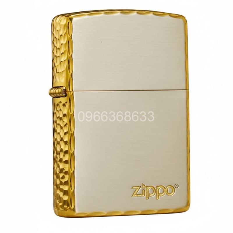 Zippo Gold-plated Hammer Edge with Logo Zippo - OD52 5 Zippo Gold-plated Hammer Edge with Logo Zippo - OD52 5