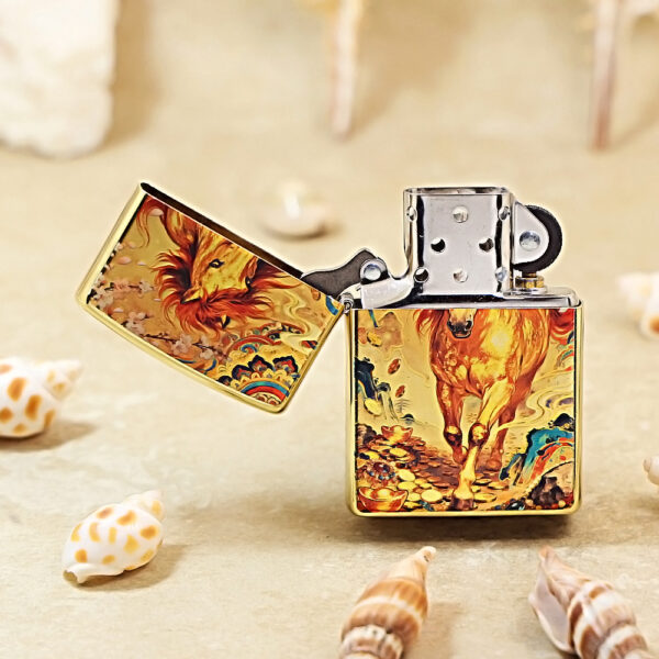 Zippo Gold-plated Painted Horse Zodiac - 205G-GP-HOR 2