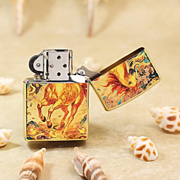Zippo Gold-plated Painted Horse Zodiac - 205G-GP-HOR 3 Zippo Gold-plated Painted Horse Zodiac - 205G-GP-HOR 3
