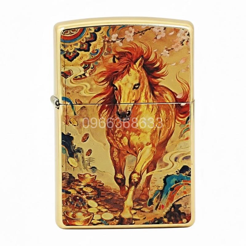 Zippo Gold-plated Painted Horse Zodiac - 205G-GP-HOR 7 Zippo Gold-plated Painted Horse Zodiac - 205G-GP-HOR 7