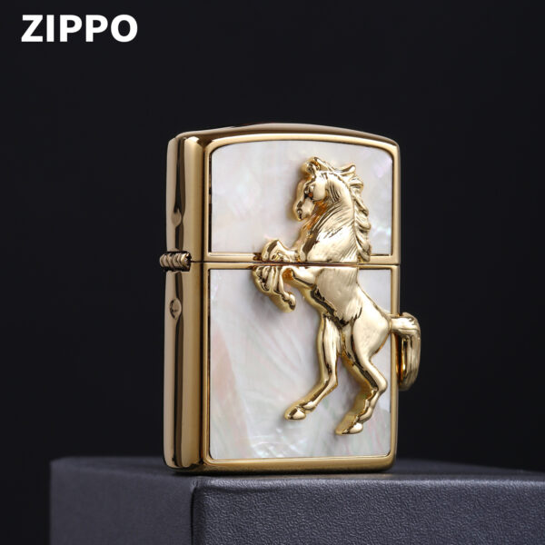 Zippo Golden Horse Champagne Seashells Winning Winny - ZA-5-3F 4
