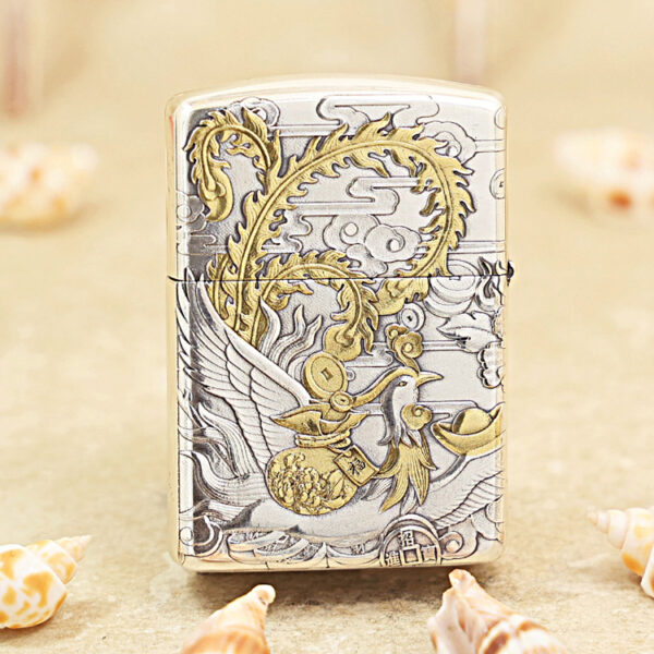 Zippo Two-Tone Dragon and Phoenix - OD54 1 Zippo Two-Tone Dragon and Phoenix - OD54 1