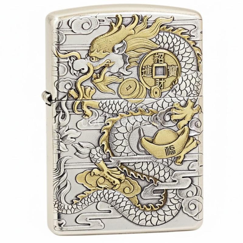 Zippo Two-Tone Dragon and Phoenix - OD54 5 Zippo Two-Tone Dragon and Phoenix - OD54 5