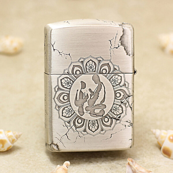 Zippo Two-Tone Silver Plated Buddha - OD14 2