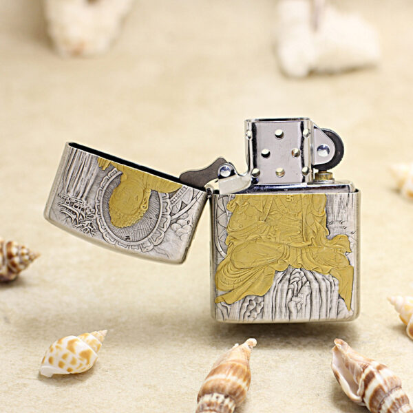Zippo Two-Tone Silver Plated Buddha - OD14 3 Zippo Two-Tone Silver Plated Buddha - OD14 3