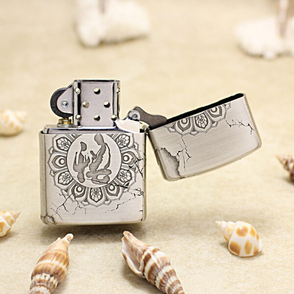 Zippo Two-Tone Silver Plated Buddha - OD14 4 Zippo Two-Tone Silver Plated Buddha - OD14 4