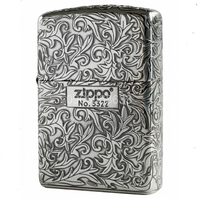 Zippo Armor Sterling Silver Arabesque Floral Patterns - STCR17 9 Zippo Armor Sterling Silver Arabesque Floral Patterns - STCR17 9