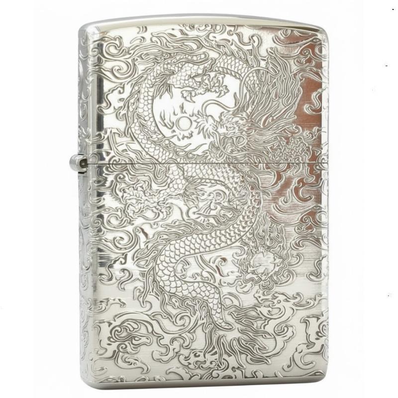 Zippo Armor Sterling Silver Dragon Design - STCR04 Zippo Armor Sterling Silver Dragon Design - STCR04