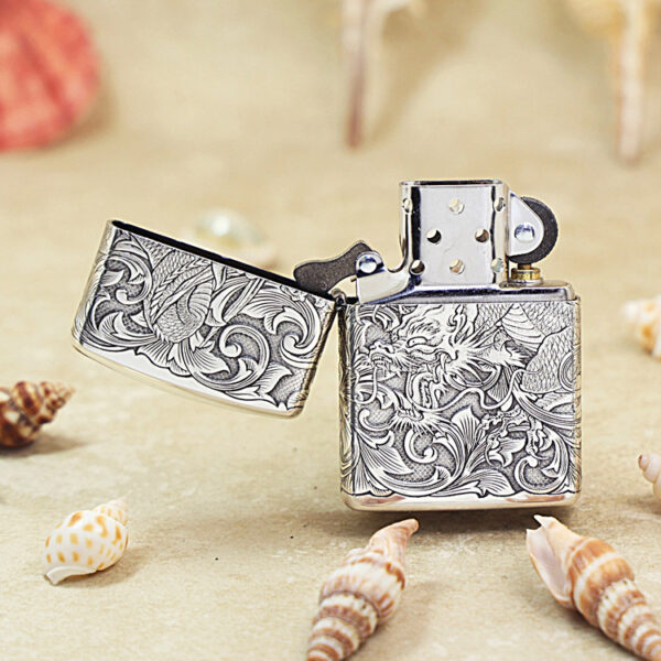 Zippo Armor Sterling Silver Dragon Pattern - STCR06 1