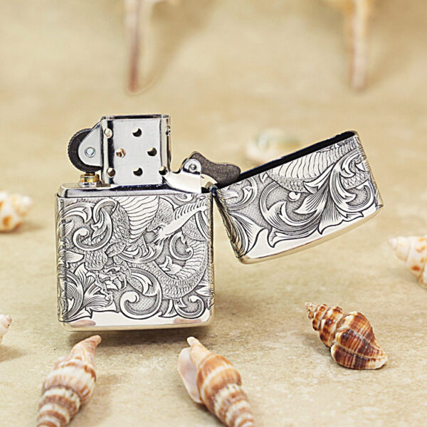 Zippo Armor Sterling Silver Dragon Pattern - STCR06 2 Zippo Armor Sterling Silver Dragon Pattern - STCR06 2