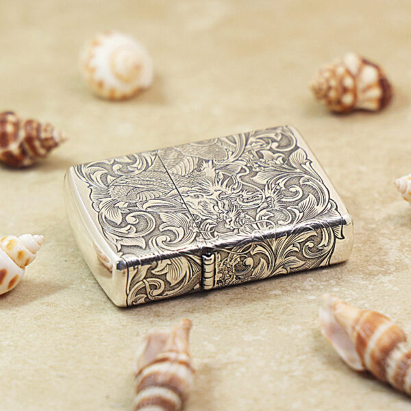 Zippo Armor Sterling Silver Dragon Pattern - STCR06 3 Zippo Armor Sterling Silver Dragon Pattern - STCR06 3