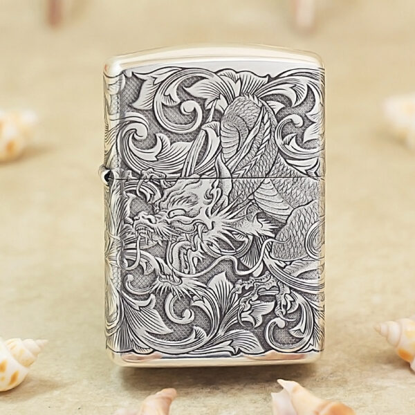 Zippo Armor Sterling Silver Dragon Pattern - STCR06