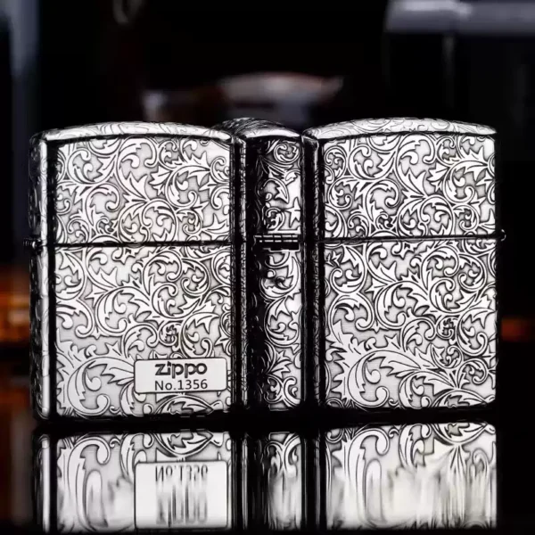 Zippo Armor Sterling Silver Floral Patterns - STCR08 1