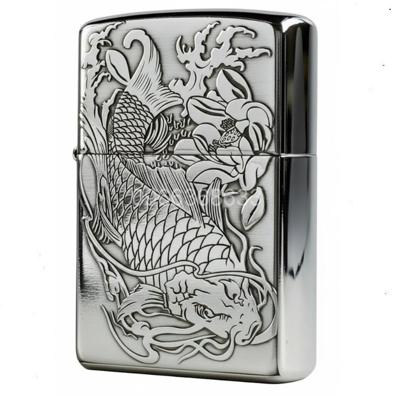 Zippo Armor Sterling Silver Koi Fish - STCR09 Zippo Armor Sterling Silver Koi Fish - STCR09