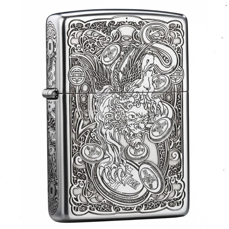 Zippo Armor Sterling Silver Lucky Pixiu - STCR07 Zippo Armor Sterling Silver Lucky Pixiu - STCR07