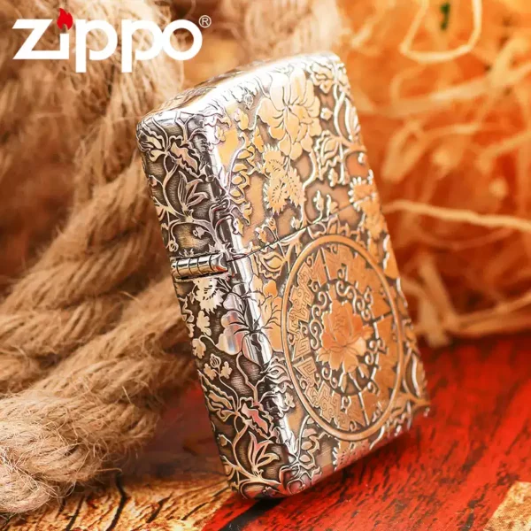 Zippo Armor Sterling Silver Peony Patterns - STCR13 2 Zippo Armor Sterling Silver Peony Patterns - STCR13 2