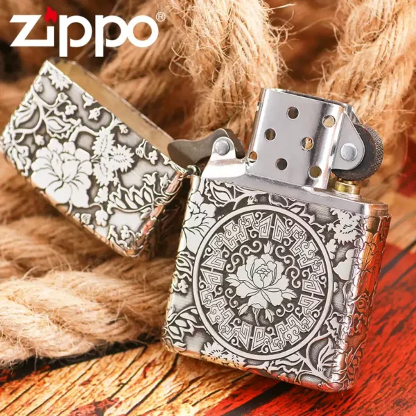 Zippo Armor Sterling Silver Peony Patterns - STCR13 4 Zippo Armor Sterling Silver Peony Patterns - STCR13 4