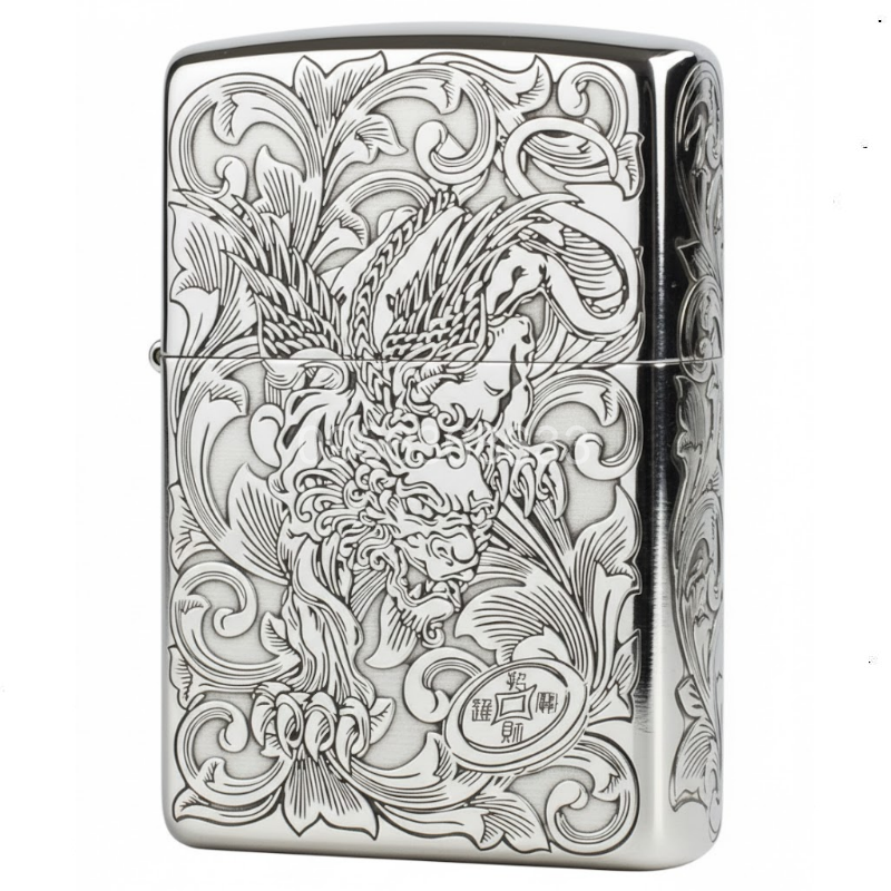 Zippo Armor Sterling Silver Pixiu Design - STCR14 10 Zippo Armor Sterling Silver Pixiu Design - STCR14 10