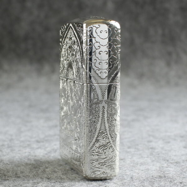 Zippo Armor Sterling Silver White Tara Bodhisattva on Lotus - STCR15 1 Zippo Armor Sterling Silver White Tara Bodhisattva on Lotus - STCR15 1