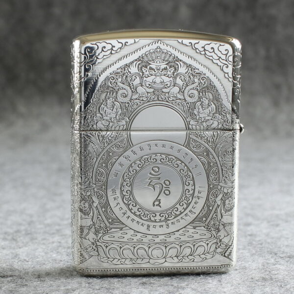Zippo Armor Sterling Silver White Tara Bodhisattva on Lotus - STCR15 2