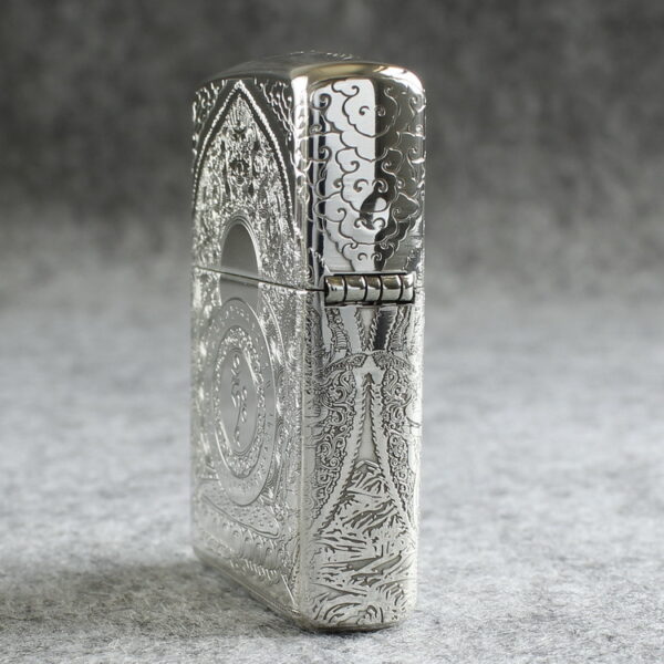 Zippo Armor Sterling Silver White Tara Bodhisattva on Lotus - STCR15 3 Zippo Armor Sterling Silver White Tara Bodhisattva on Lotus - STCR15 3