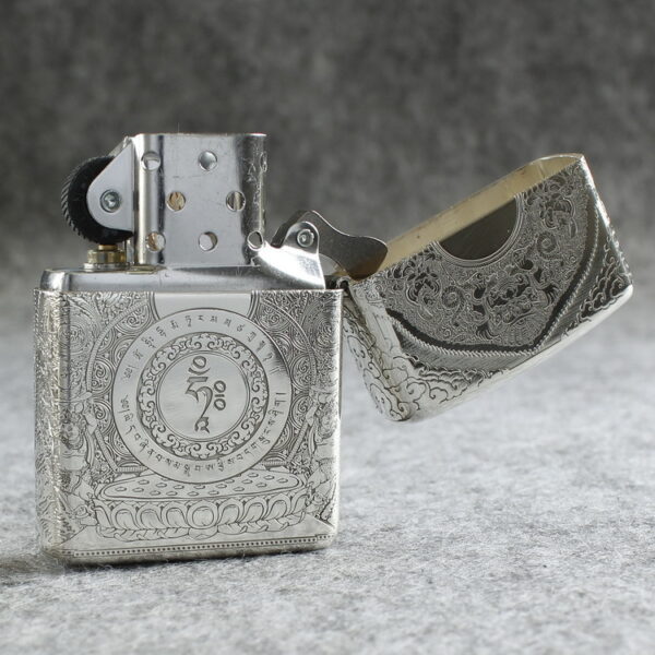 Zippo Armor Sterling Silver White Tara Bodhisattva on Lotus - STCR15 7 Zippo Armor Sterling Silver White Tara Bodhisattva on Lotus - STCR15 7